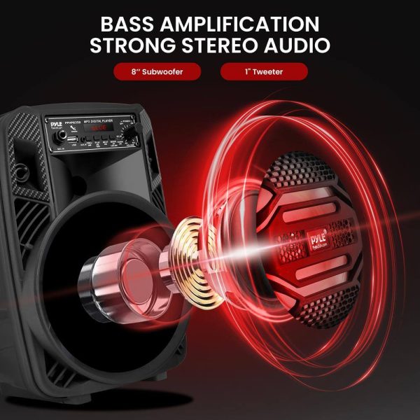 Pyle Bluetooth Speaker 300 Watt Portable Karaoke PA System-1