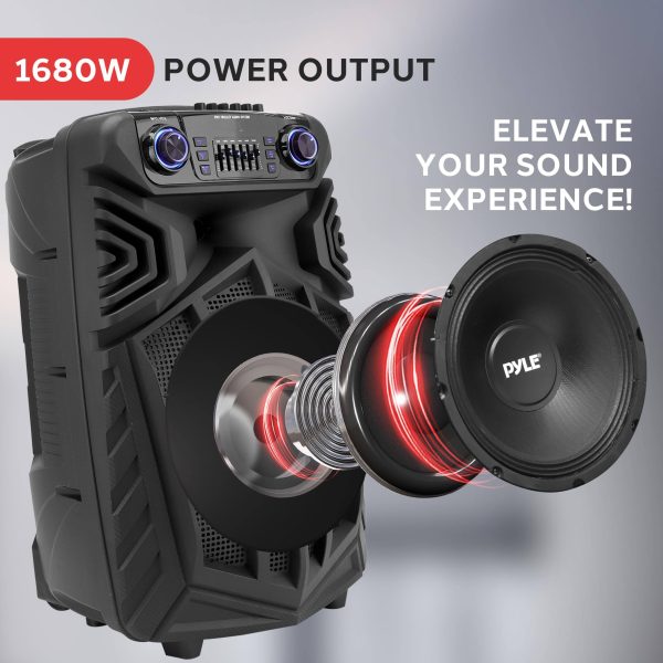 Pyle 1680W Bluetooth PA Speaker Portable DJ Party Lights-1