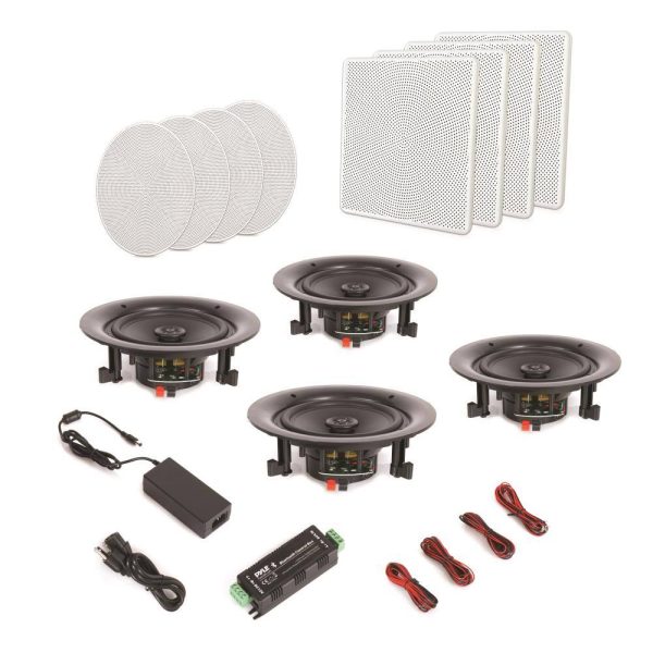 Pyle 8 Inch Bluetooth Ceiling Speakers Wireless Home Audio-1