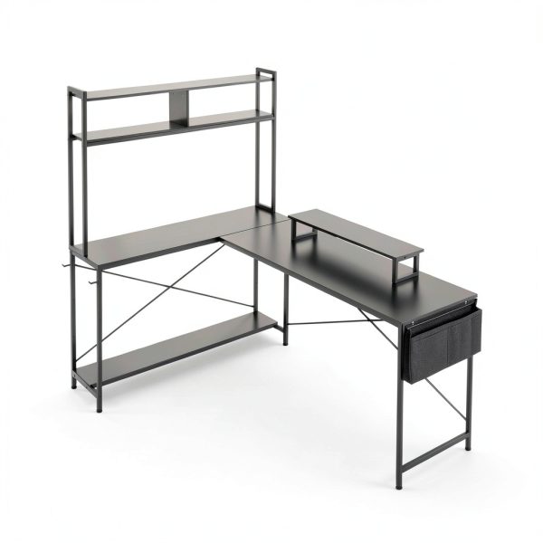 VEVOR L Shaped Desk Reversible Corner Gaming Workstation-8