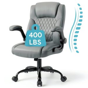 Brick Attic Office Chair Ergonomic PU Leather Flip Up-0