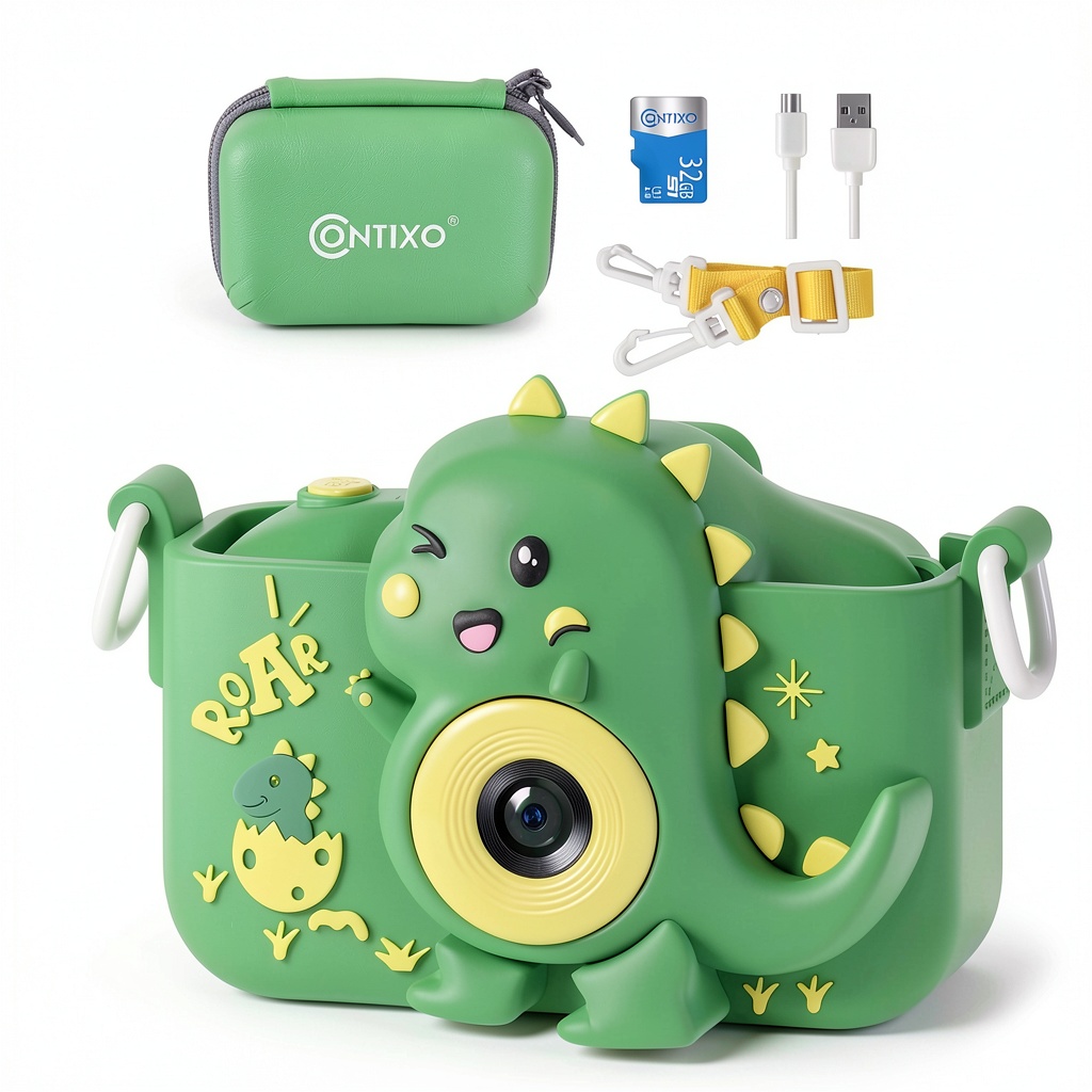 Contixo KC3 Kids Camera in use by a child outdoors