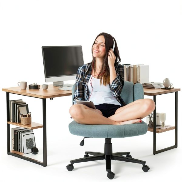 Vigosit Fabric Swivel Desk Chair Adjustable Height Home-2