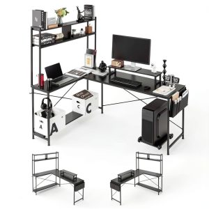 VEVOR L Shaped Desk Reversible Corner Gaming Workstation-0