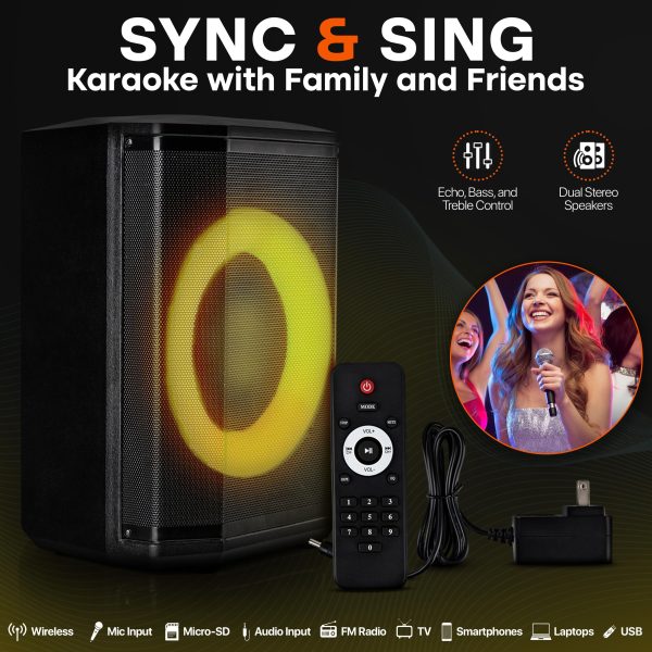 Pyle Bluetooth Party Speaker Wireless Stereo System-2