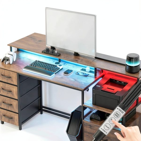 GOODSILO Office Desk Built in Power Station LED Lighting-7