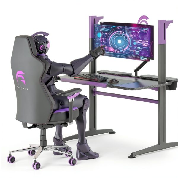 RSPGAME G Series Ergonomic Gaming Desk with Monitor Stand-7