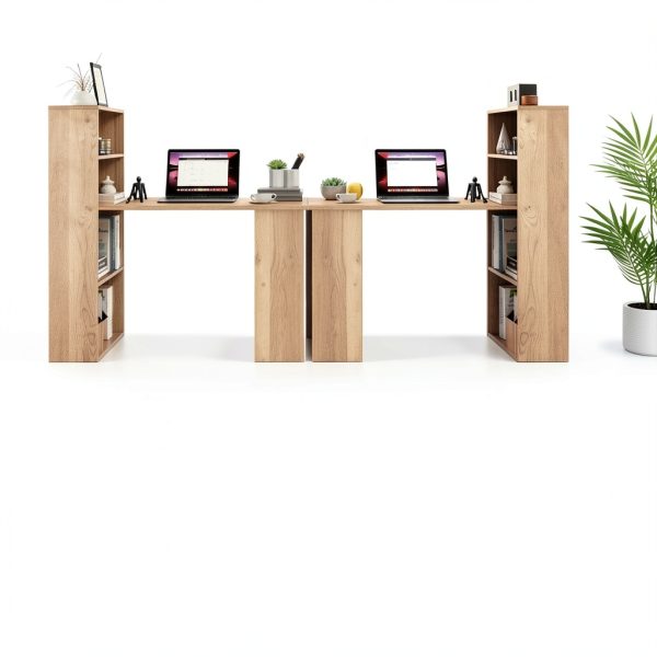 Kadyn Computer Desk with Bookshelf Storage Home Office-4