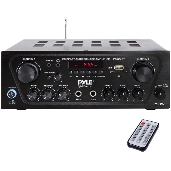 Pyle Bluetooth Stereo Receiver 250W FM Radio USB SD Card-1