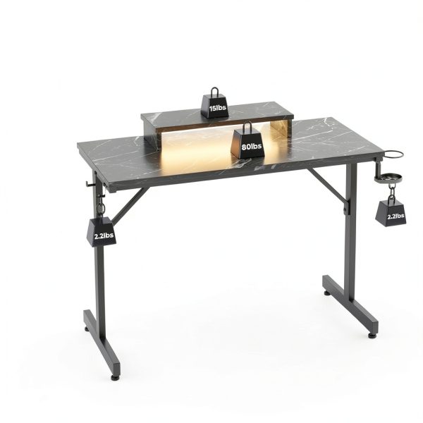 Bestier Gaming Desk RGB Lights Ergonomic Monitor Stand-2