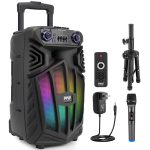 Pyle 1680W Bluetooth PA Speaker Portable DJ Party Lights-0
