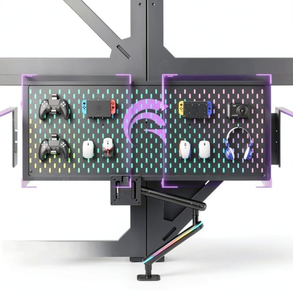 RSPGAME G Series Ergonomic Gaming Desk with Monitor Stand-8