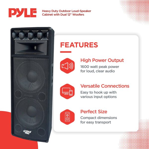 Pyle PA Speaker Bluetooth Portable Heavy Duty MDF Cabinet-1