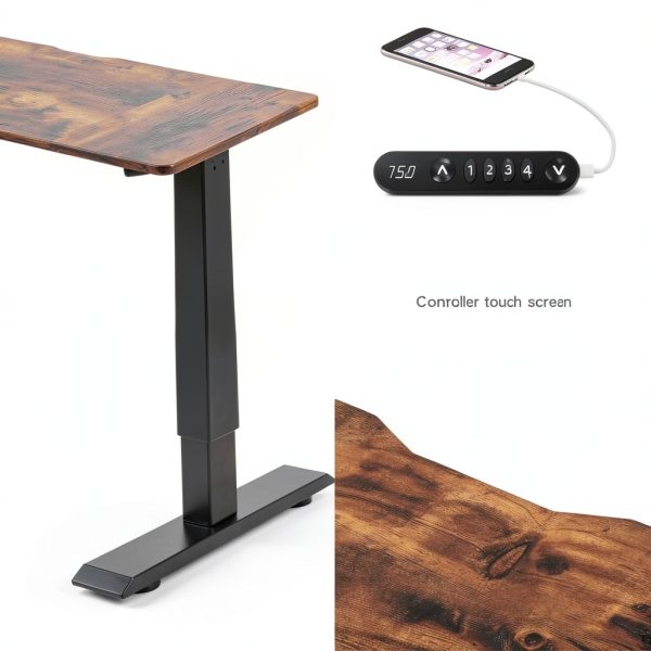 ForestnSky 48 Electric Standing Desk Rustic Brown Office-6
