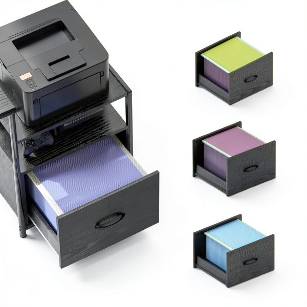 Homcom Gaming Desk with Charging Station LED Lights Drawers-5