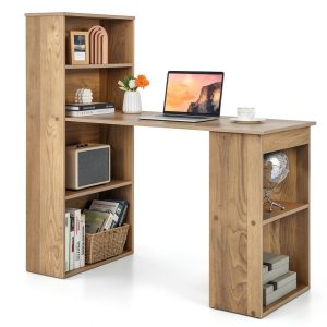 Kadyn Computer Desk with Bookshelf Storage Home Office-0