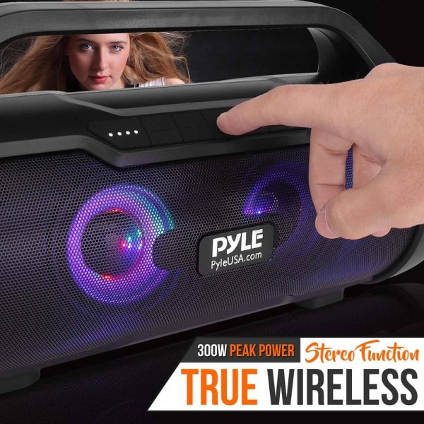Pyle Bluetooth Speaker Waterproof Portable Boombox Stereo-7