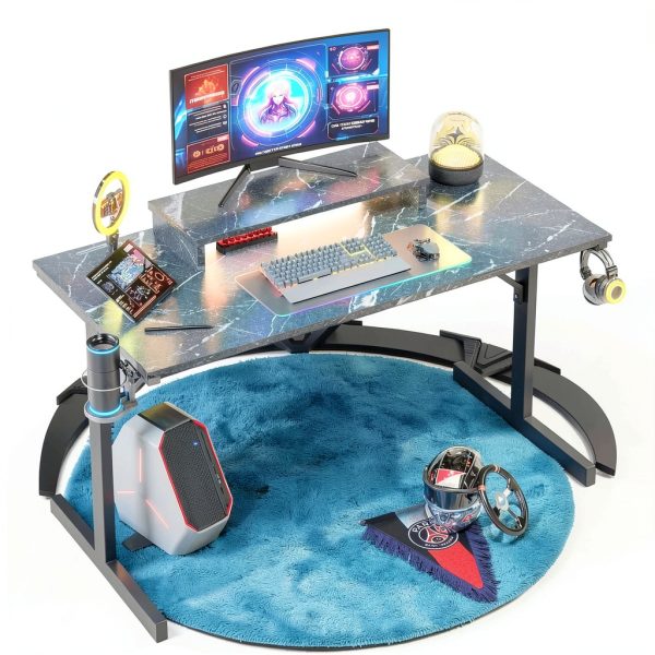 Bestier Gaming Desk RGB Lights Ergonomic Monitor Stand-5