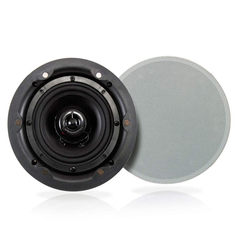 Pyle wireless speaker mounted on a white ceiling