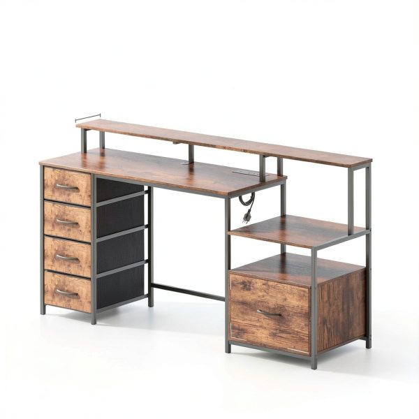 GOODSILO Office Desk Built in Power Station LED Lighting-2