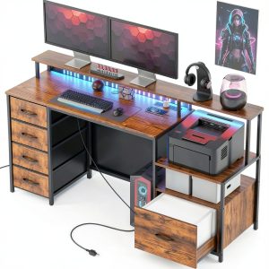 GOODSILO Office Desk Built in Power Station LED Lighting-0