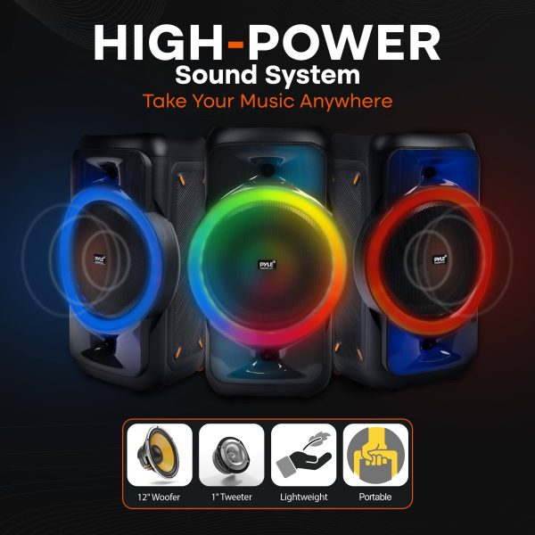 Pyle Audio Large Bluetooth Party Speaker Wireless Streaming-3