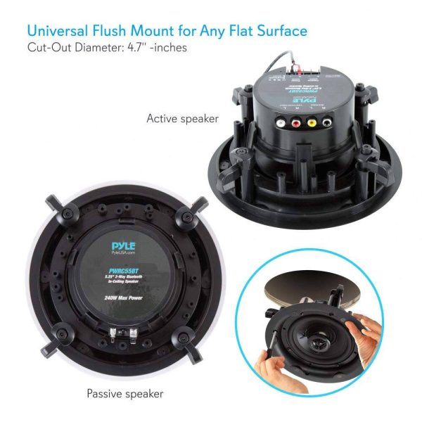 Pyle Wireless Ceiling Wall Mount Speaker Black-4