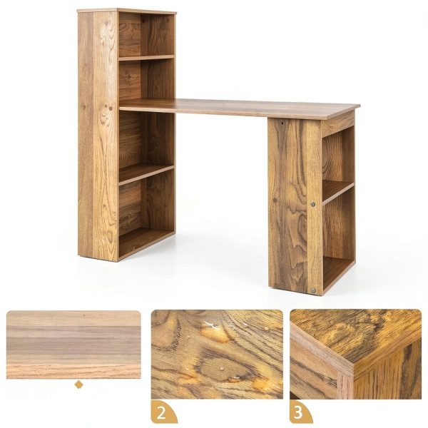 Kadyn Computer Desk with Bookshelf Storage Home Office-5