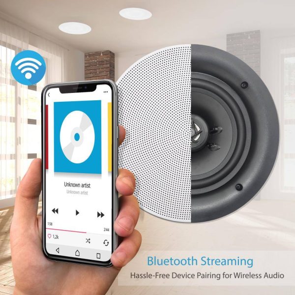 Pyle 8 Inch Bluetooth Ceiling Speakers Wireless Home Audio-5