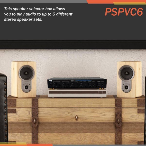 Pyle 6 Zone Speaker Selector Volume Control Multi Room Audio-4