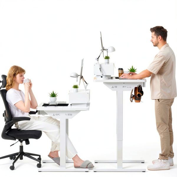 GTPlayer Electric Standing Desk Gaming LED Lights Black-2