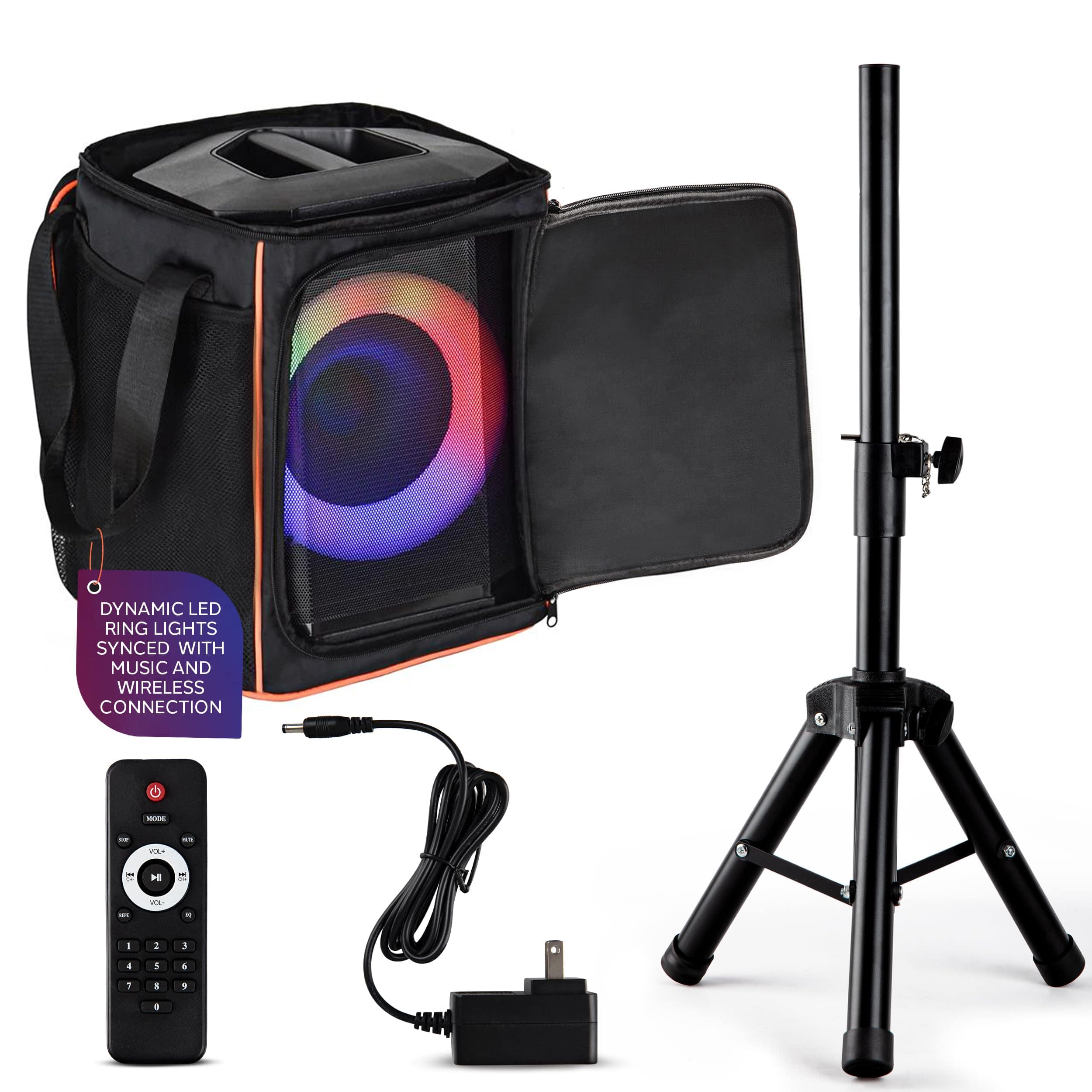 Pyle Bluetooth Party Speaker with LED lights and controls