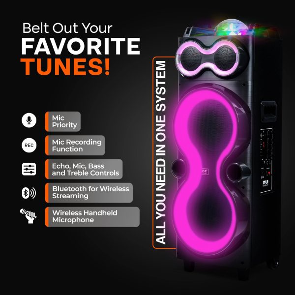 Pyle Bluetooth Party Speaker Dual 10 Inch Portable-2
