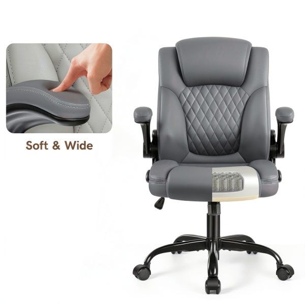 Brick Attic Office Chair Ergonomic PU Leather Flip Up-1