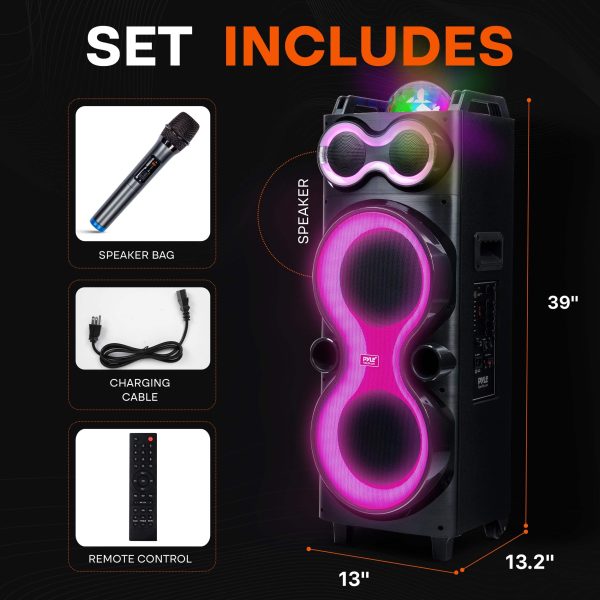 Pyle Bluetooth Party Speaker Dual 10 Inch Portable-1