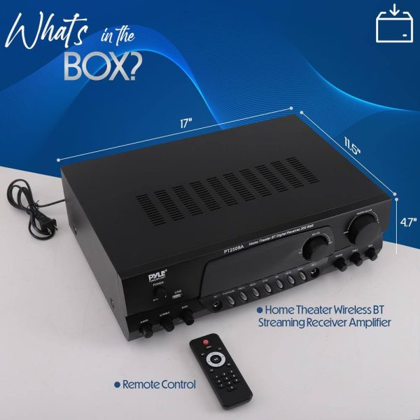 Pyle Wireless Bluetooth Stereo Receiver Amplifier 200W Power-6