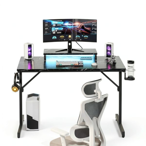 Bestier Gaming Desk RGB Lights Ergonomic Monitor Stand-3