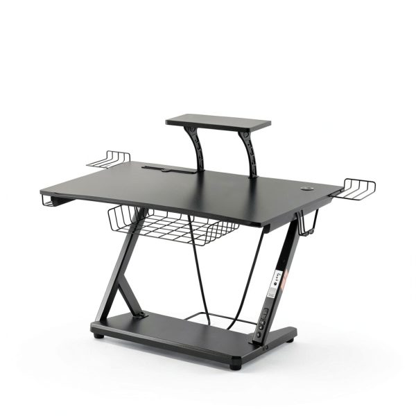 Gymax Gaming Desk Computer Table Headphone Hook Cup Holder-7