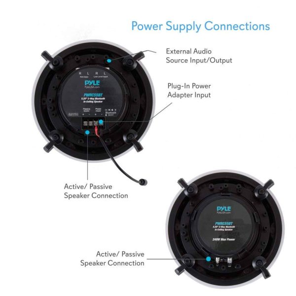 Pyle Wireless Ceiling Wall Mount Speaker Black-3