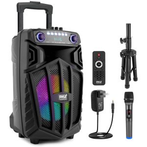 Pyle Bluetooth PA Speaker Wireless LED Lights DJ Party-0